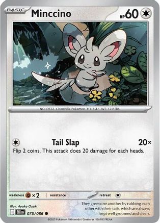 Minccino 075/086 - SV Black Bolt Reverse Holofoil - for just $0.08! 