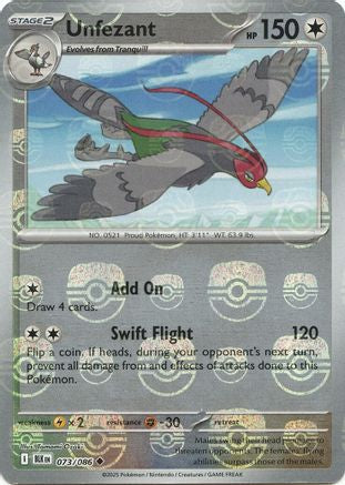 Unfezant (Master Ball Pattern) 073/086 - SV Black Bolt - Holofoil - for just $5.13! 