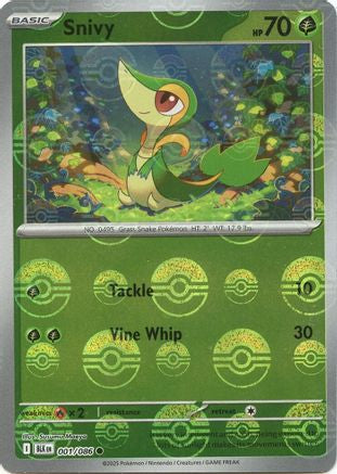 Snivy (Poke Ball Pattern) 001/086 - SV Black Bolt - Holofoil - for just $0.40! 