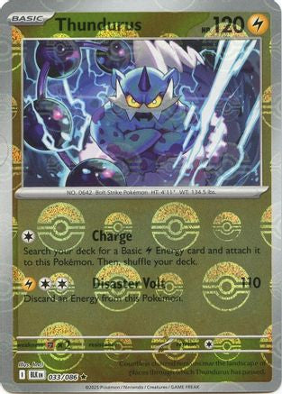 Thundurus (Poke Ball Pattern) 033/086 - SV Black Bolt - Holofoil - for just $0.30! 