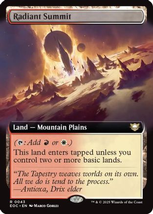 Radiant Summit (Extended Art) (EOC-043) - Commander: Edge of Eternities - for just $0.85! 
