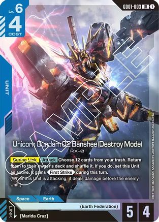 Unicorn Gundam 02 Banshee (Destroy Mode) (GD01-003) - Newtype Rising Holofoil - for just $0.53! 