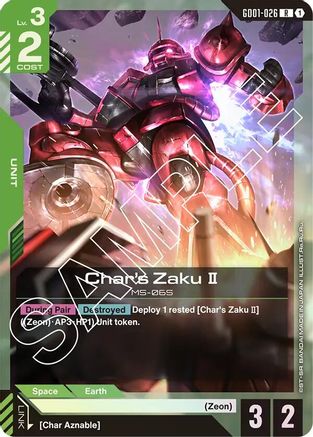 Char's Zaku II (GD01-026) - Newtype Rising Holofoil - for just $0.10! 