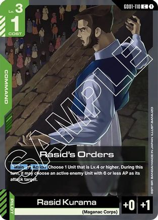 Rasid's Orders (GD01-110) - Newtype Rising - for just $0.01! 