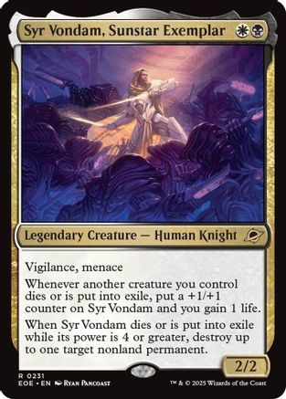 Syr Vondam, Sunstar Exemplar (EOE-231) - Edge of Eternities Foil - for just $0.21! 