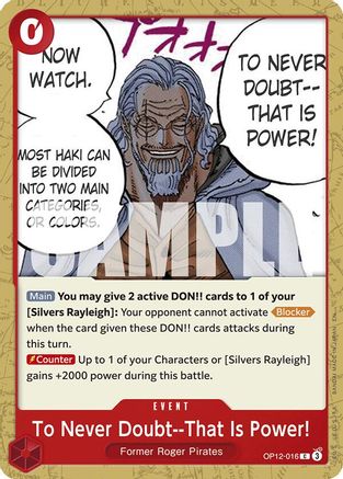 To Never Doubt--That Is Power! (OP12-016) - Legacy of the Master - for just $0.05! 