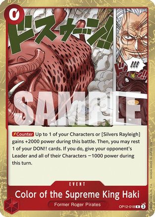 Color of the Supreme King Haki (OP12-018) - Legacy of the Master Foil - for just $0.15! 
