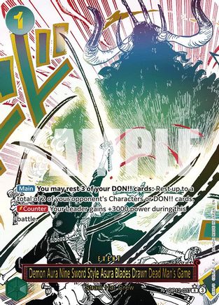 Demon Aura Nine Sword Style Asura Blades Drawn Dead Man's Game (Alternate Art) (OP12-037) - Legacy of the Master Foil - for just $72.55! 