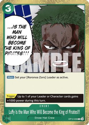 Luffy Is the Man Who Will Become the King of Pirates!!! (OP12-039) - Legacy of the Master Foil - for just $0.10! 