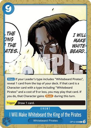 I Will Make Whitebeard the King of the Pirates (OP12-058) - Legacy of the Master - for just $0.08! 