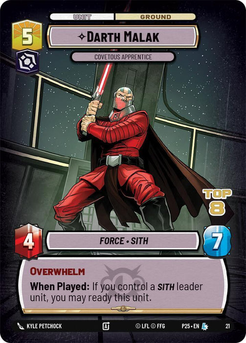 Darth Malak - Covetous Apprentice (Top 8) (21) (21) [Organized Play Promos] - for just $6.60! 