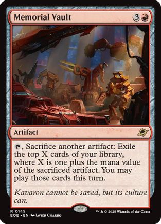Memorial Vault (EOE-145) - Edge of Eternities Foil - for just $0.09! 