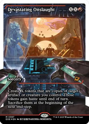 Devastating Onslaught (0387) (Showcase) (Fracture Foil) (EOE-387) - Edge of Eternities Foil - for just $10.08! 
