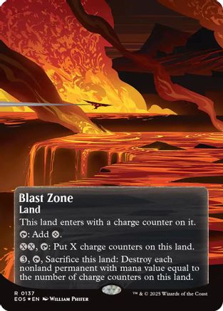 Blast Zone (0137) (Borderless) (Fracture Foil) (EOS-137) - Edge of Eternities: Stellar Sights Foil - for just $5.38! 