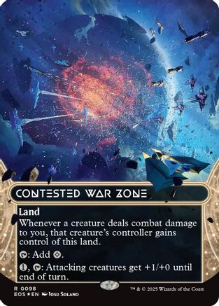 Contested War Zone (0098) (Borderless) (Galaxy Foil) (EOS-098) - Edge of Eternities: Stellar Sights Foil - for just $1.27! 