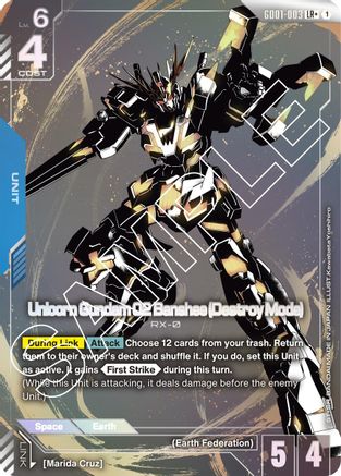 Unicorn Gundam 02 Banshee (Destroy Mode) (LR+) (GD01-003) - Newtype Rising Holofoil - for just $10.31! 