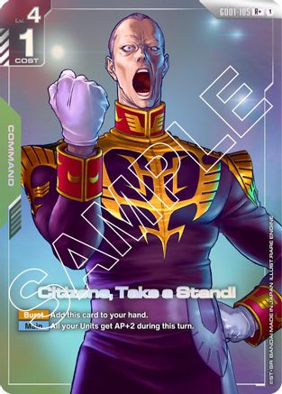 Citizens, Take a Stand! (R+) (GD01-105) - Newtype Rising Holofoil - for just $2.51! 