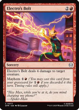 Electro's Bolt (SPM-077) - Marvel's Spider-Man Foil - for just $0.07! 