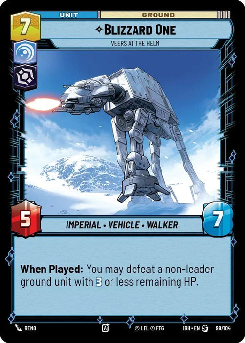 Blizzard One (99/104) - Veers at the Helm (99/104) [Intro Battle: Hoth] - for just $0.20! 