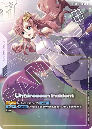 Unforeseen Incident (Store Tournament Winner Pack 01) (ST01-014) - Gundam Promotional Cards Holofoil - for just $12.51! 