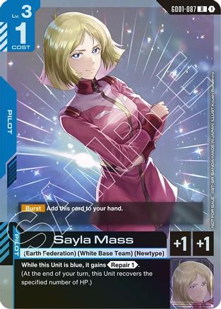 Sayla Mass (Store Tournament Participant Pack 01) (GD01-087) - Gundam Promotional Cards Holofoil - for just $0.20! 