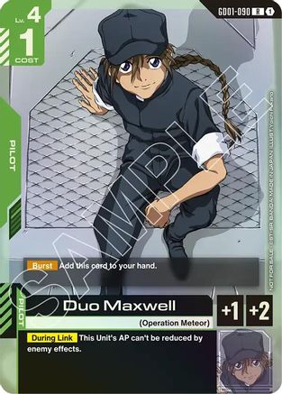 Duo Maxwell (Store Tournament Participant Pack 01) (GD01-090) - Gundam Promotional Cards Holofoil - for just $0.18! 