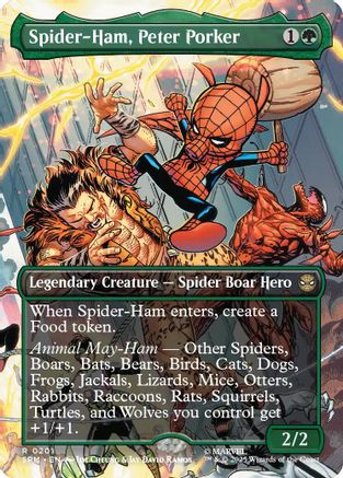Spider-Ham, Peter Porker (Borderless) (SPM-201) - Marvel's Spider-Man Foil - for just $0.62! 