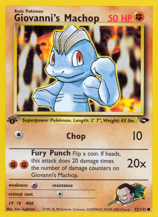 Giovanni's Machop (72/132) [Gym Challenge 1st Edition] - for just $0.55! 