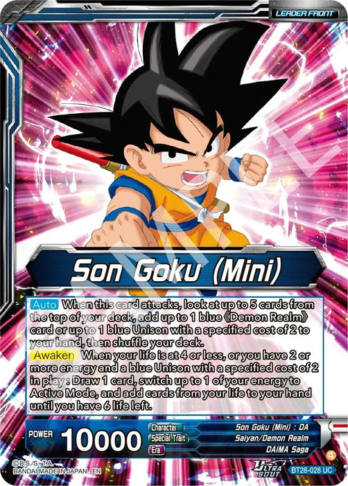 Son Goku (Mini) // SS Son Goku (Mini), New Adventure (BT28-028) [Prismatic Clash] - for just $0.15! 