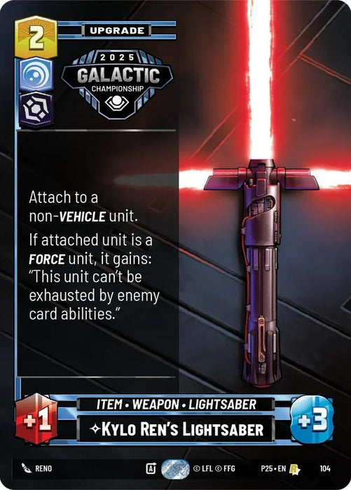 Kylo Ren's Lightsaber (104) (104) [Organized Play Promos] - for just $0.10! 