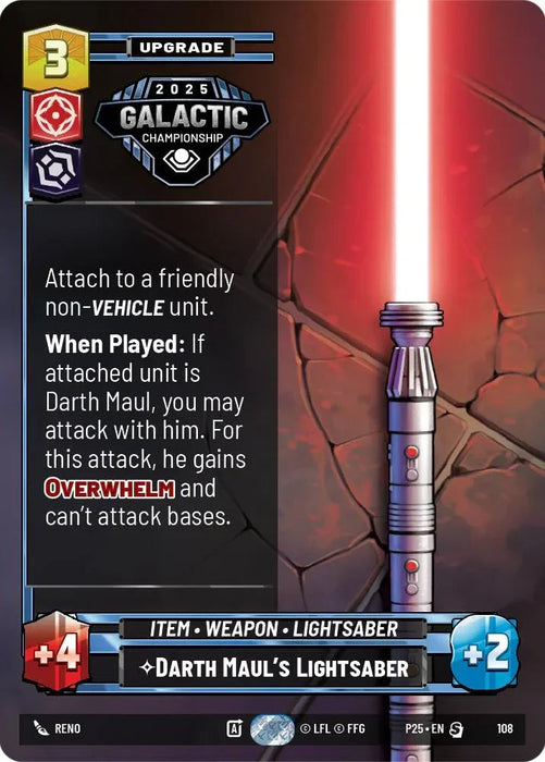 Darth Maul's Lightsaber (108) (108) [Organized Play Promos] - for just $0.10! 