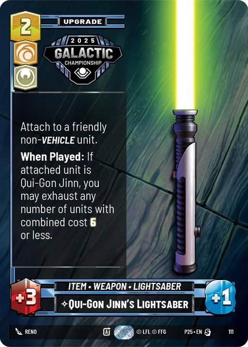 Qui-Gon Jinn's Lightsaber (111) (111) [Organized Play Promos] - for just $0.10! 