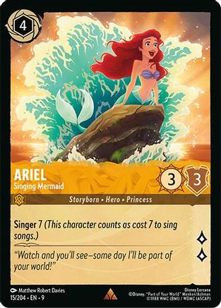 Ariel - Singing Mermaid (15/204) - Fabled Cold Foil - for just $0.11! 