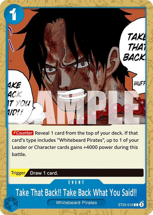 Take That Back!! Take Back What You Said!! [Starter Deck: Ace & Newgate] - for just $0.10! 