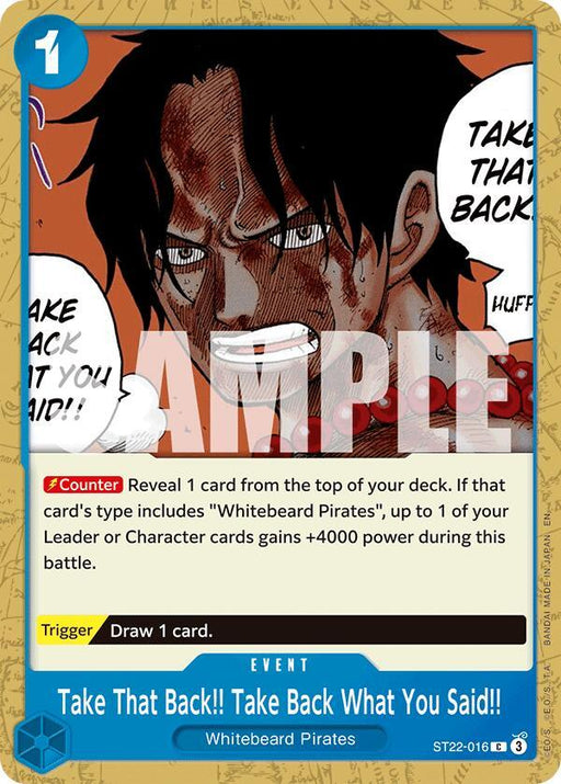 Take That Back!! Take Back What You Said!! [Starter Deck: Ace & Newgate] - for just $0.10! 