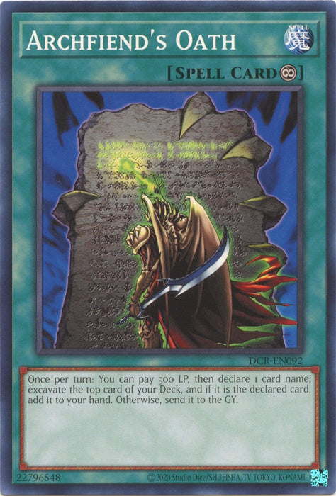 Archfiend's Oath (25th Anniversary) [DCR-EN092] Common - for just $0.15! 