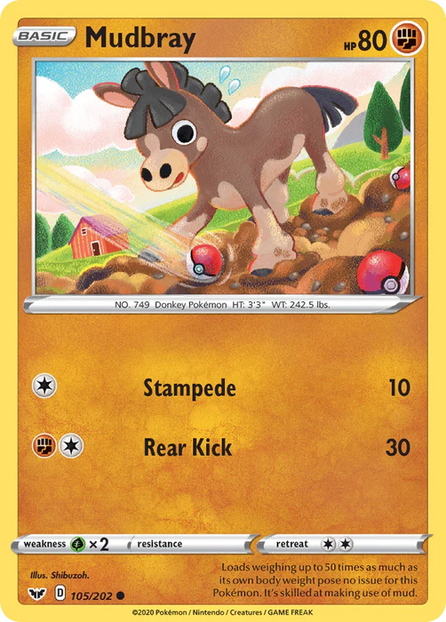 Mudbray (105/202) [Sword & Shield: Base Set] - for just $0.10! 