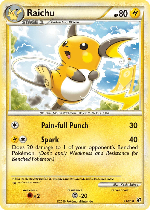 Raichu (33/90) [HeartGold & SoulSilver: Undaunted] - for just $1.50! 