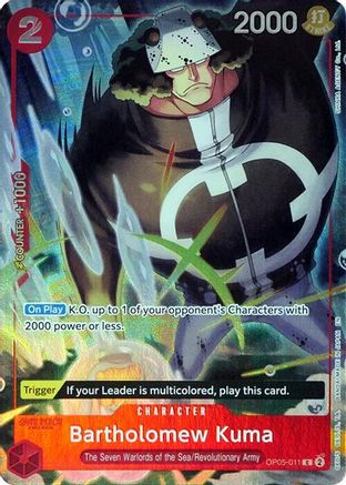 Bartholomew Kuma (Seven Warlords of the Sea Binder Set) (OP05-011) - One Piece Promotion Cards Foil - for just $4.63! 