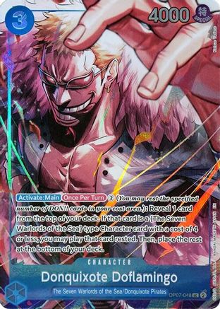 Donquixote Doflamingo (Seven Warlords of the Sea Binder Set) (OP07-048) - One Piece Promotion Cards Foil - for just $6.17! 