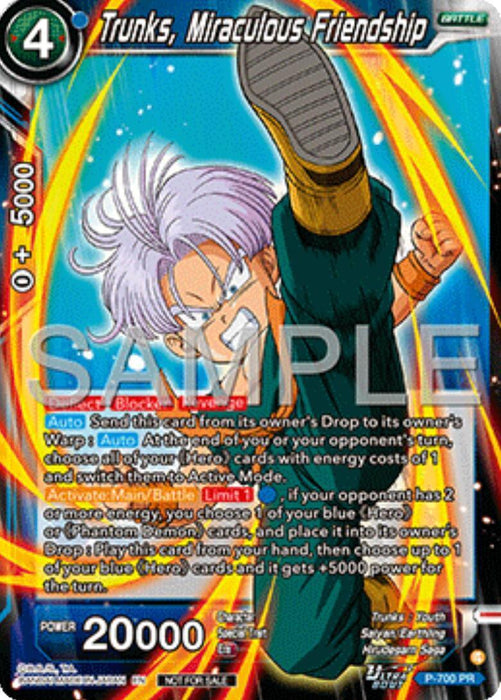Trunks, Miraculous Friendship (Ultra-Bout Series Tournament Pack Vol.13) (P-700) [Tournament Promotion Cards] - for just $0.45! 
