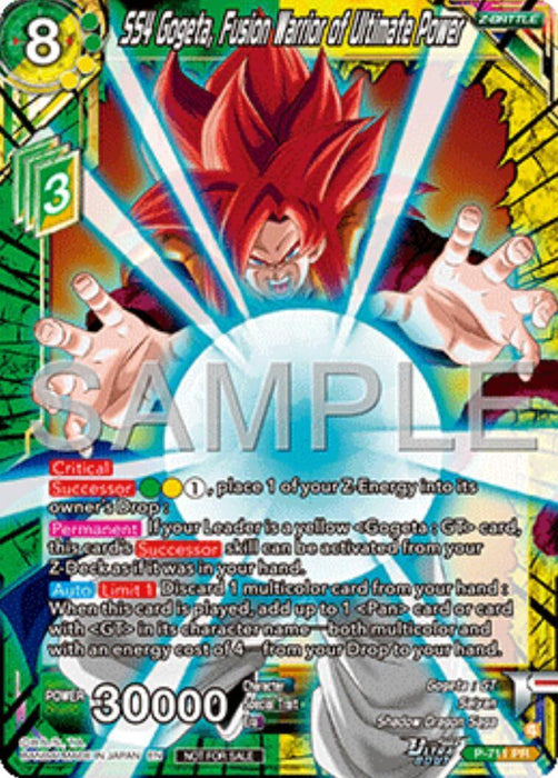 SS4 Gogeta, Fusion Warrior of Ultimate Power (Ultra-Bout Series Tournament Pack Vol.13) (P-711) [Tournament Promotion Cards] - for just $0.30! 