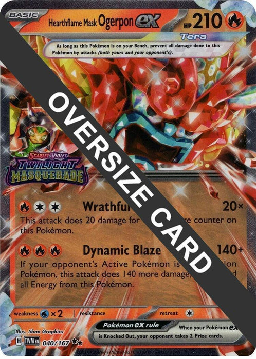 Hearthflame Mask Ogerpon ex (040/167) (Jumbo Card) [Scarlet & Violet: Twilight Masquerade] - for just $0.75! 