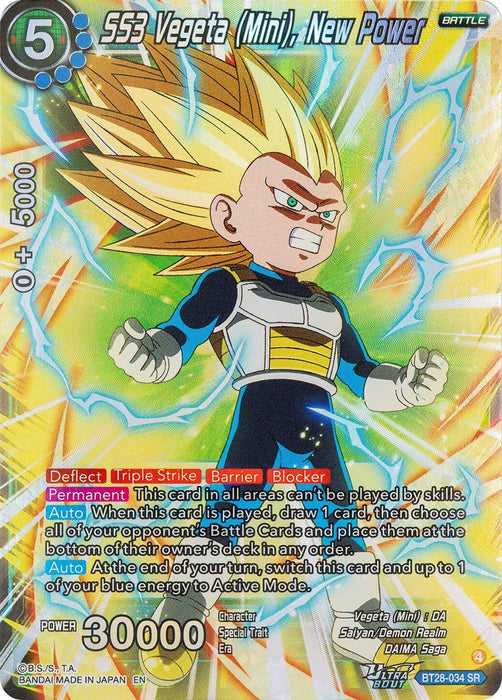 SS3 Vegeta (Mini), New Power (BT28-034) [Prismatic Clash] - for just $0.80! 