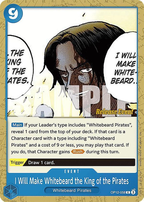 I Will Make Whitebeard the King of the Pirates [Legacy of the Master Release Event Cards] - for just $0.50! 