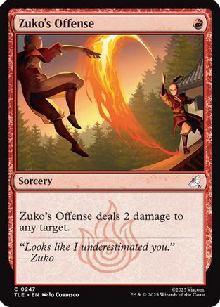 Zuko's Offense (0247) (TLE-247) - Avatar: The Last Airbender: Eternal-Legal Foil - for just $0.08! 
