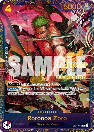 Roronoa Zoro (CS 25-26 1st Place) (ST21-015) - One Piece Promotion Cards Foil - for just $60! 