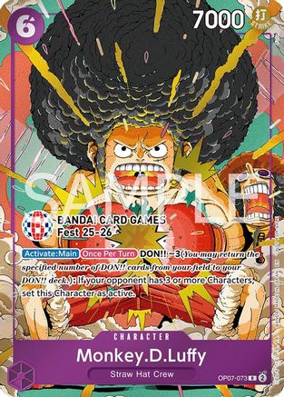 Monkey.D.Luffy (BANDAI Card Games Fest 25-26) (OP07-073) - One Piece Promotion Cards Foil - for just $42.45! 