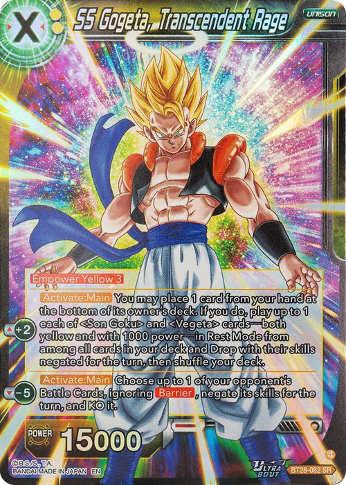 SS Gogeta, Transcendent Rage (BT28-082) [Prismatic Clash] - for just $0.30! 