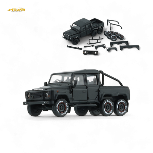 BM Creations 2016 Land Rover Defender 110 Pick Up 6x6 Off Road Matte Blk RHD 1:64 - for just $24.99! 